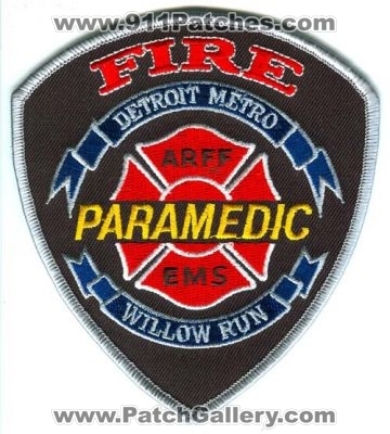 Detroit Metro Willow Run Airport Fire Department Paramedic (Michigan)
Scan By: PatchGallery.com
Keywords: dept. arff cfr crash rescue aircraft firefighter firefighting ems