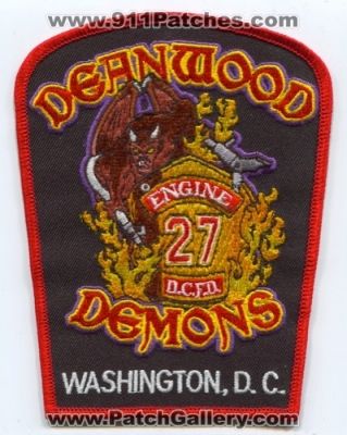 District of Columbia Fire Department DCFD Engine 27 Patch (Washington DC)
Scan By: PatchGallery.com
Keywords: dept. d.c.f.d. company co. station deanwood demons