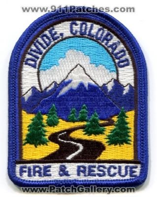 Divide Fire and Rescue Department Patch (Colorado)
[b]Scan From: Our Collection[/b]
Keywords: & dept.