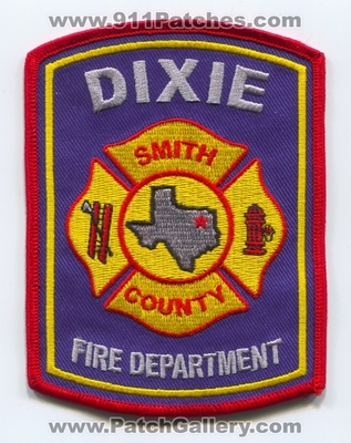 Dixie Fire Department Smith County Patch (Texas)
Scan By: PatchGallery.com
Keywords: dept. co.