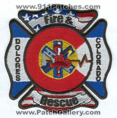 Dolores Fire and Rescue Department Patch (Colorado)
[b]Scan From: Our Collection[/b]
Keywords: & dept.