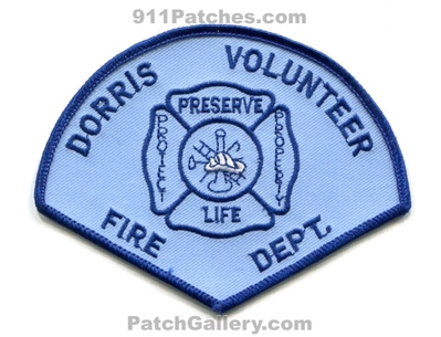 Dorris Volunteer Fire Department Patch (California)
Scan By: PatchGallery.com
Keywords: vol. dept. preserve life protect property