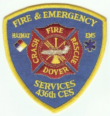 Dover AFB Fire & Emergency Services
Thanks to PaulsFirePatches.com for this scan.
Keywords: delaware air force base usaf cfr arff aircraft crash rescue 436th ces