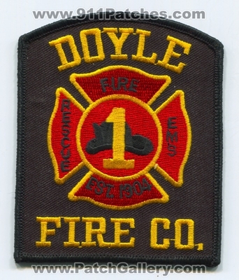 Doyle Fire Company 1 Patch (New York)
Scan By: PatchGallery.com
Keywords: co. number no. #1 department dept. rescue ems