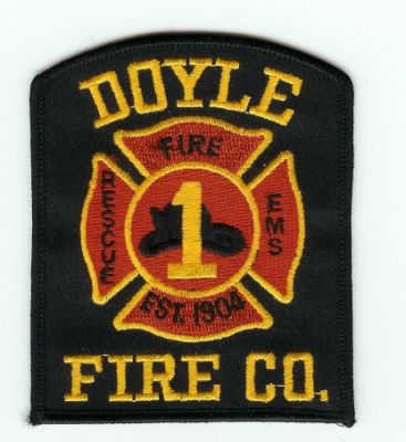 Doyle Fire Co 1
Thanks to PaulsFirePatches.com for this scan.
(Confirmed)
www.doylefire.org

Keywords: new york company rescue ems