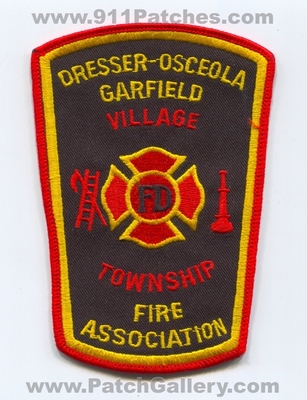 Dresser-Osceola Garfield Village Township Fire Association Patch (Wisconsin)
Scan By: PatchGallery.com
Keywords: twp. assn. department dept. fd