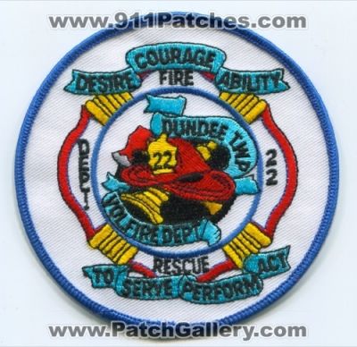 Dundee Township Volunteer Fire Rescue Department 22 (Michigan)
Scan By: PatchGallery.com
Keywords: twp. vol. dept. desire courage ability to server perform act