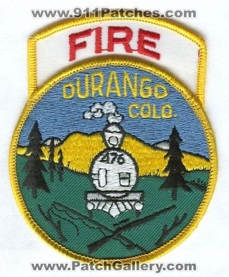 Durango Fire Department Patch (Colorado)
[b]Scan From: Our Collection[/b]
Keywords: colo. dept. 476
