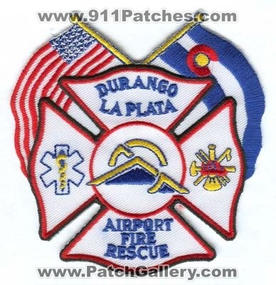 Durango La Plata Airport Fire Rescue Department Patch (Colorado)
[b]Scan From: Our Collection[/b]
Keywords: laplata dept. aircraft firefighter firefighting crash arff cfr