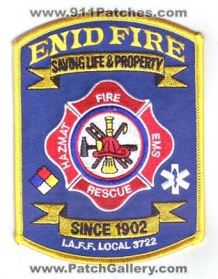 Enid Fire Department (Oklahoma)
Thanks to Dave Slade for this scan.
Keywords: dept. rescue hazmat haz-mat ems iaff i.a.f.f. local 3722