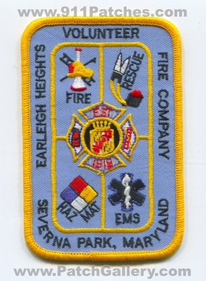 Earleigh Heights Volunteer Fire Company Severna Park Patch (Maryland)
Scan By: PatchGallery.com
Keywords: vol. co. rescue hazmat haz-mat ems est 1918 department dept.