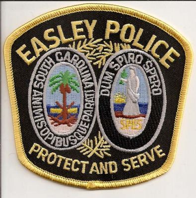 Easley Police
Thanks to EmblemAndPatchSales.com for this scan.
Keywords: south carolina