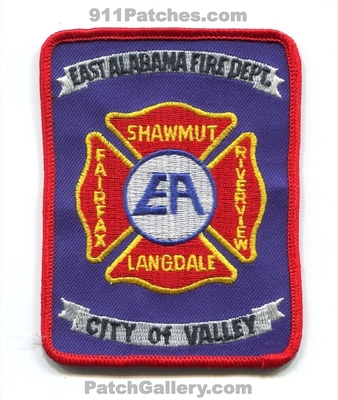 East Alabama Fire Department Patch (Alabama)
Scan By: PatchGallery.com
Keywords: dept. ea city of valley shawmut langdale fairfax riverview