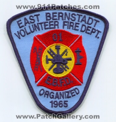 East Bernstadt Volunteer Fire Department Patch (Kentucky)
Scan By: PatchGallery.com
Keywords: vol. dept. e.b.f.d. ebfd 01