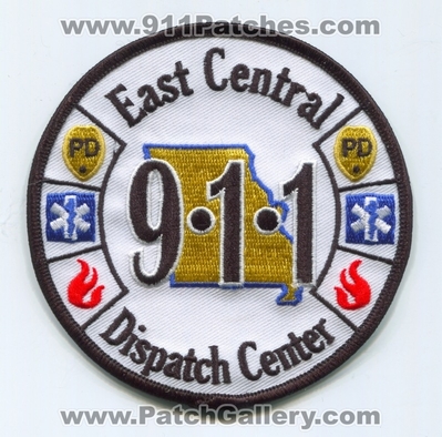 East Central 911 Dispatch Center Fire EMS Police Department Patch (Missouri)
Scan By: PatchGallery.com
Keywords: Dept. FD PD Communications
