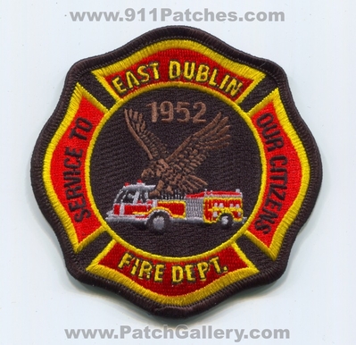 East Dublin Fire Department Patch (Georgia)
Scan By: PatchGallery.com
Keywords: dept. service to our citizens 1952