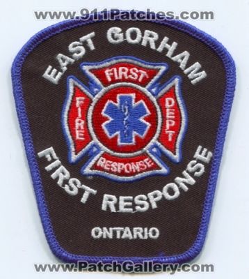 East Gorham Fire Department First Response (Canada ON)
Scan By: PatchGallery.com
Keywords: dept. ontario