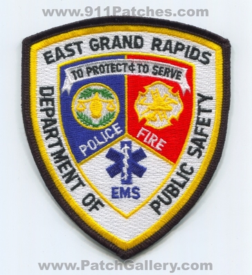 East Grand Rapids Department of Public Safety DPS Fire EMS Police Patch (Michigan)
Scan By: PatchGallery.com
Keywords: dept. to protect and serve