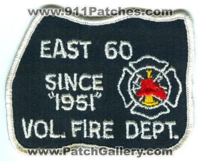 East 60 Volunteer Fire Department Patch (Kentucky)
[b]Scan From: Our Collection[/b]
Keywords: vol. dept.