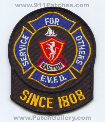 Easton Volunteer Fire Department Patch (Maryland)
Scan By: PatchGallery.com
Keywords: vol. dept. e.v.f.d. evfd service for others since 1808