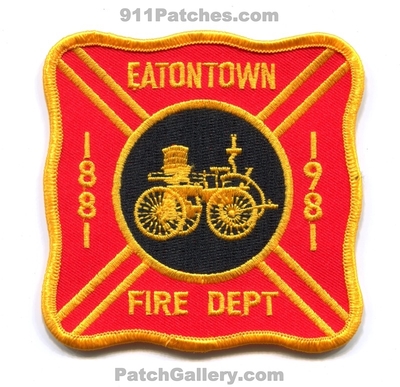 Eatontown Fire Department 100 Years Patch (New Jersey)
Scan By: PatchGallery.com
Keywords: dept. 1881 1981