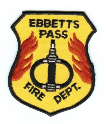 Ebbetts Pass Fire Dept
Thanks to PaulsFirePatches.com for this scan.
Keywords: california department