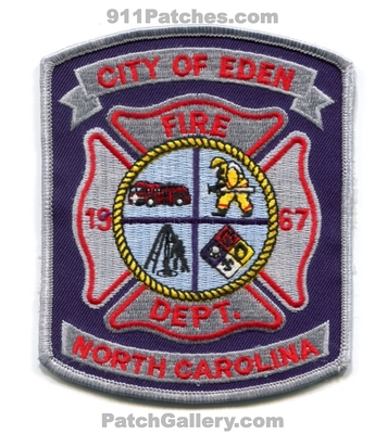 Eden Fire Department Patch (North Carolina)
Scan By: PatchGallery.com
Keywords: city of dept. 1967