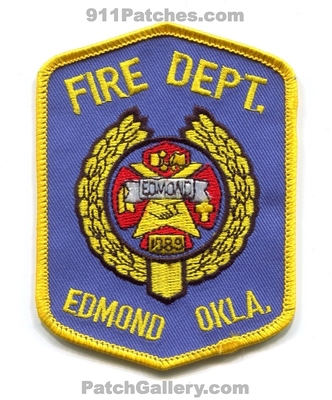 Edmond Fire Department Patch (Oklahoma)
Scan By: PatchGallery.com
Keywords: dept. okla. 1889