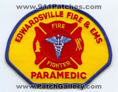 Edwardsville Fire and EMS Department Firefighter Paramedic Patch (Pennsylvania)
Scan By: PatchGallery.com
Keywords: & dept.