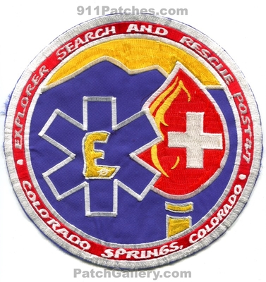 El Paso County Search and Rescue Explorer Post 47 Colorado Springs Patch (Colorado) (Jacket Back Size)
[b]Scan From: Our Collection[/b]
Keywords: co. sar