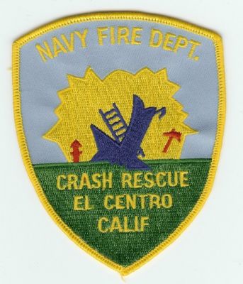 El Centro Navy Fire Dept Crash Rescue
Thanks to PaulsFirePatches.com for this scan.
Keywords: california us naval airport aircraft cfr arff