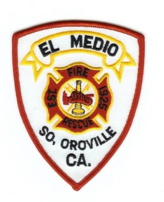 El Medio Fire Rescue
Thanks to PaulsFirePatches.com for this scan.
Keywords: california south oroville