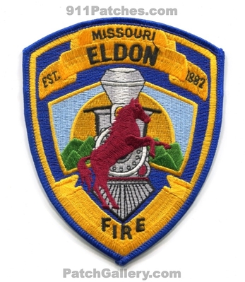 Eldon Fire Department Patch (Missouri)
Scan By: PatchGallery.com
Keywords: dept. train horse est. 1882