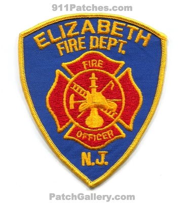 Elizabeth Fire Department Fire Officer Patch (New Jersey)
Scan By: PatchGallery.com
Keywords: dept.