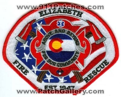 Elizabeth Fire Rescue Patch (Colorado)
[b]Scan From: Our Collection[/b]
