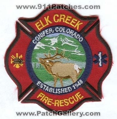 Elk Creek Fire Rescue Department Conifer Patch (Colorado)
[b]Scan From: Our Collection[/b]
Keywords: dept. established 1948