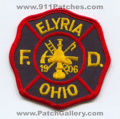 Elyria Fire Department Patch (Ohio)
Scan By: PatchGallery.com
Keywords: dept. f.d. 1906