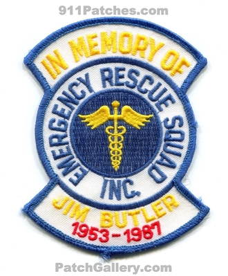 Emergency Rescue Squad Inc. In Memory of Jim Butler Patch (Wisconsin)
Scan By: PatchGallery.com
Keywords: ems ambulance 1953-1987