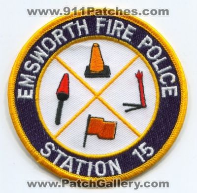 Emsworth Fire Police Department Station 15 (Pennsylvania)
Scan By: PatchGallery.com
Keywords: dept.