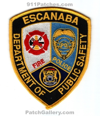 Escanaba Department of Public Safety Fire Police Patch (Michigan)
Scan By: PatchGallery.com
Keywords: dept. dps d.p.s.