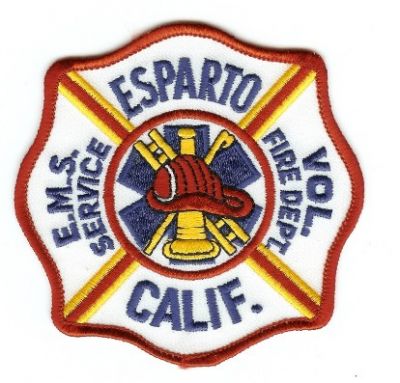Esparto Vol Fire Dept
Thanks to PaulsFirePatches.com for this scan.
Keywords: california volunteer department ems