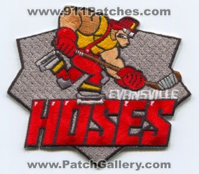 Evansville Hoses Hockey Team Patch (Indiana)
Scan By: PatchGallery.com
[b]Patch Made By: 911Patches.com[/b]
Keywords: fire department dept.