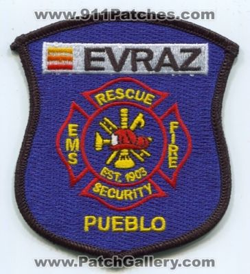 Evraz Pueblo Fire Rescue EMS Security Department Patch (Colorado)
[b]Scan From: Our Collection[/b]
Keywords: dept.