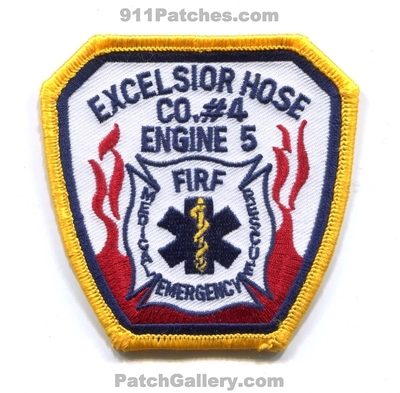 Excelsior Hose Company Number 4 Engine 5 Fire Department Patch (New York) (Error)
Scan By: PatchGallery.com
Keywords: co. no. #4 dept. rescue medical emergency ems emergency services ambulance