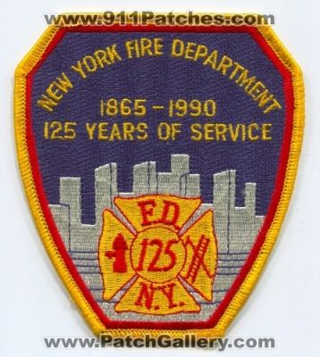 New York City Fire Department FDNY 125 Years of Service (New York)
Scan By: PatchGallery.com
Keywords: of dept. f.d.n.y.