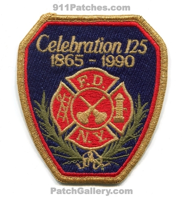 New York City Fire Department FDNY 125 Years 1865-1990 Patch (New York)
Scan By: PatchGallery.com
Keywords: of dept. f.d.n.y. company co. station