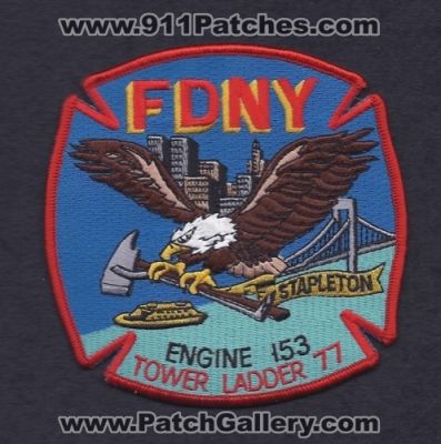 FDNY Fire Engine 153 Tower Ladder 77 (New York)
Thanks to Paul Howard for this scan.
Keywords: city of department dept.