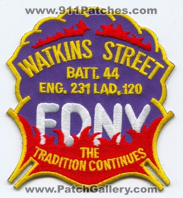 New York City Fire Department FDNY Engine 231 Ladder 120 Battalion 44 Patch (New York)
Scan By: PatchGallery.com
Keywords: of dept. f.d.n.y. company co. station watkins street st. the tradition continues batt. eng. lad.