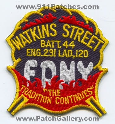 New York City Fire Department FDNY Engine 231 Ladder 120 Battalion 44 Patch (New York)
Scan By: PatchGallery.com
Keywords: of dept. f.d.n.y. company co. station watkins street st. the tradition continues batt. eng. lad.