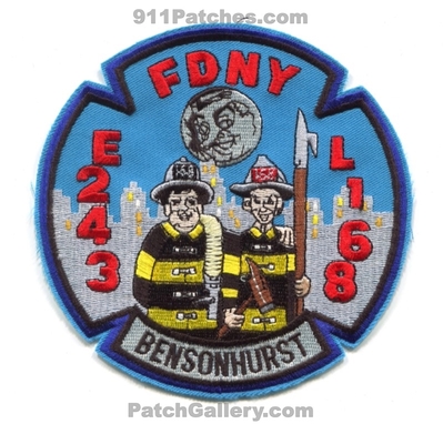 New York City Fire Department FDNY Engine 243 Ladder 168 Patch (New York)
Scan By: PatchGallery.com
Keywords: of dept. f.d.n.y. company co. station e243 l168 bensonhurst
